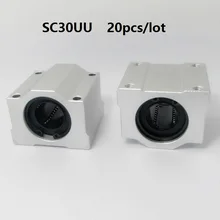 20 pçs/lote SC30UU/SMA30UU SCS30UU 30 milímetros trilho linear blocos para CNC router rolamento do eixo router
