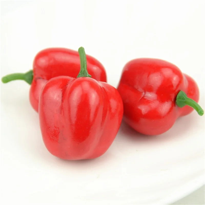 10 шт 3,4 см пена Чили искусственная пена пластик овощи поддельные искусственные из ПЭ фрукты модель вечерние украшения для кухни Свадебные - Цвет: red