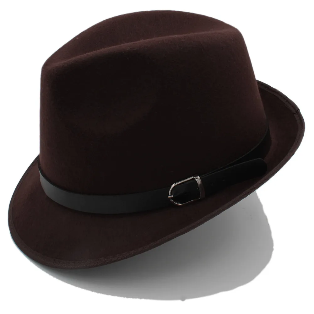Мужская шапка Chapeu Feminino для папы, джентльмена, осенне-зимняя шерстяная церковная войлочная одежда, Хомбург, джазовая шляпа, размер 57 см