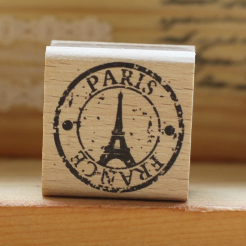 Paris Eiffel Tower rubber stamp retro chapter diy card 3*3cmstamp