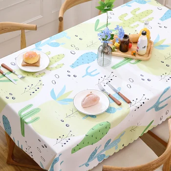 

Green Leaves Table Cloth Waterproof Tafelkleed Plastic PVC Oilproof Tablecloths Table Cover Home Decor