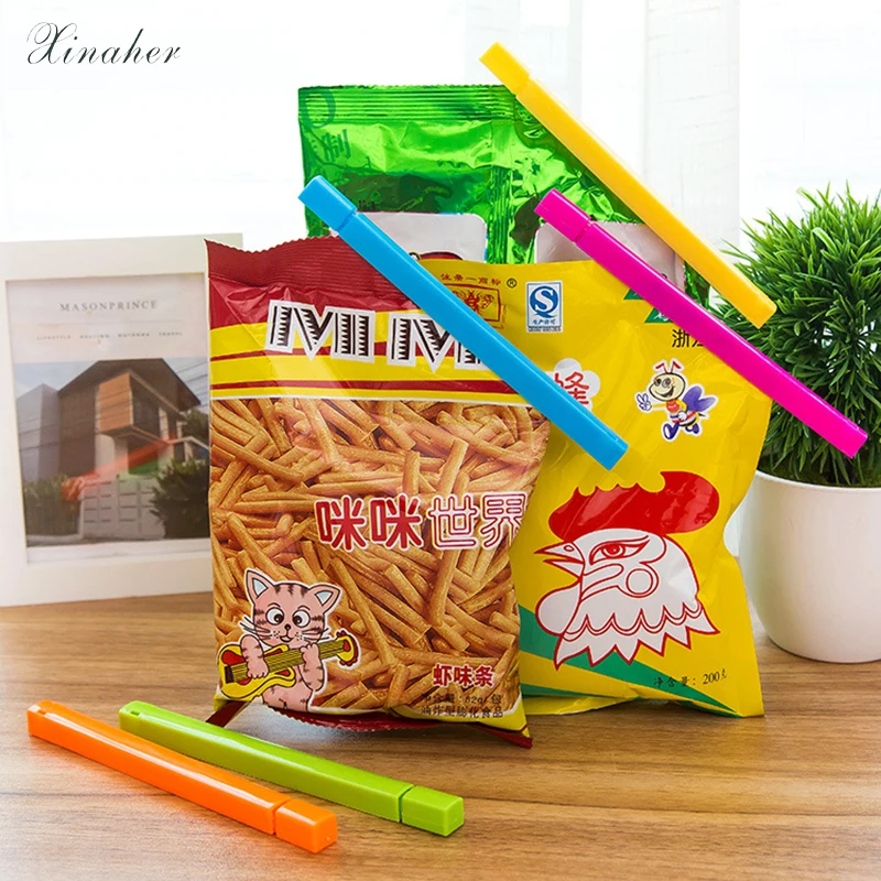 

XINAHER Portable New Kitchen Storage Food Snack Seal Sealing Bag Clips Sealer Clamp Plastic Tool