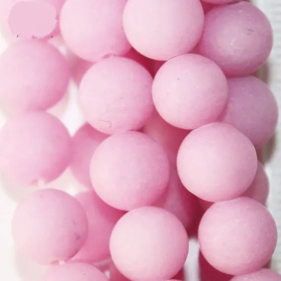 

8 mm Matte Brilliant Lavender Quartz - Round 8 mm Colored Quartz beads, Semi Precious Gemstone Beads - Full Strand 15"