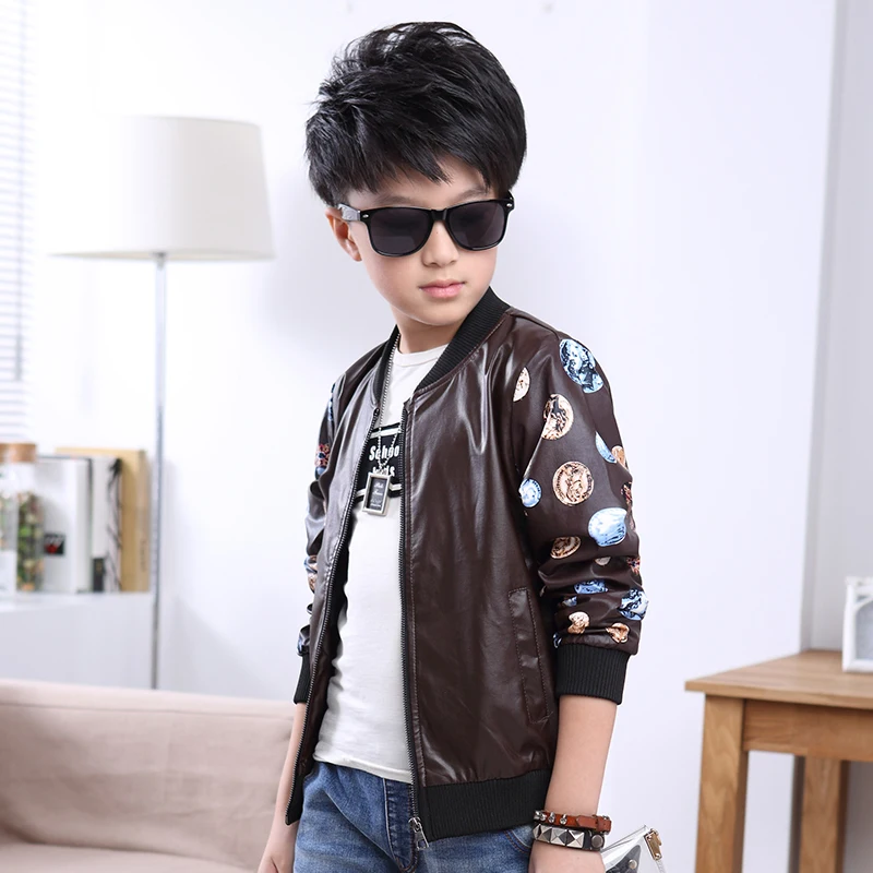 Baby Boys Leather Jacket Kids Girls And Coats Spring Kids Leather