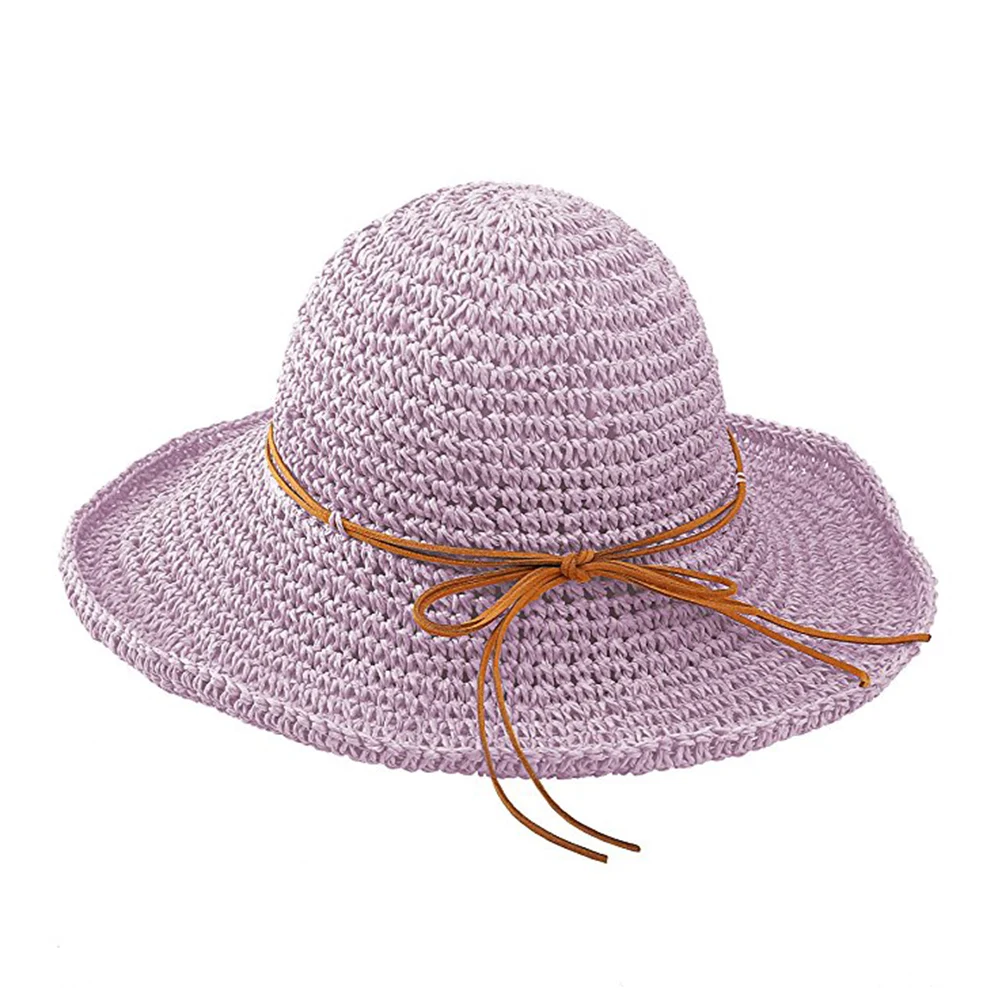 Женские широкие шапки, складная летняя пляжная шляпа, соломенные шляпы - Цвет: 2081987
