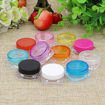 

10Pcs/lot 5g Cream Jar Cosmetic Container Empty Eyeshadow Makeup Face Cream Lip Balm Pot Beauty Refillable Bottles 11Colors