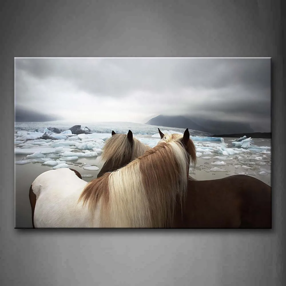 

Unframed Wall Art Pictures Horses Beach Ice Hill Canvas Print Modern Animal Posters Without Frames For Living Room Decor