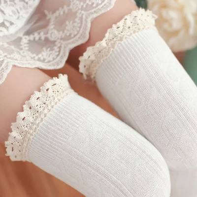 1 пара, сексуальные зимние чулки для женщин, выше колена, длинные носки на осень, кружевные, до бедра, женские теплые чулки, женские чулки - Цвет: Белый