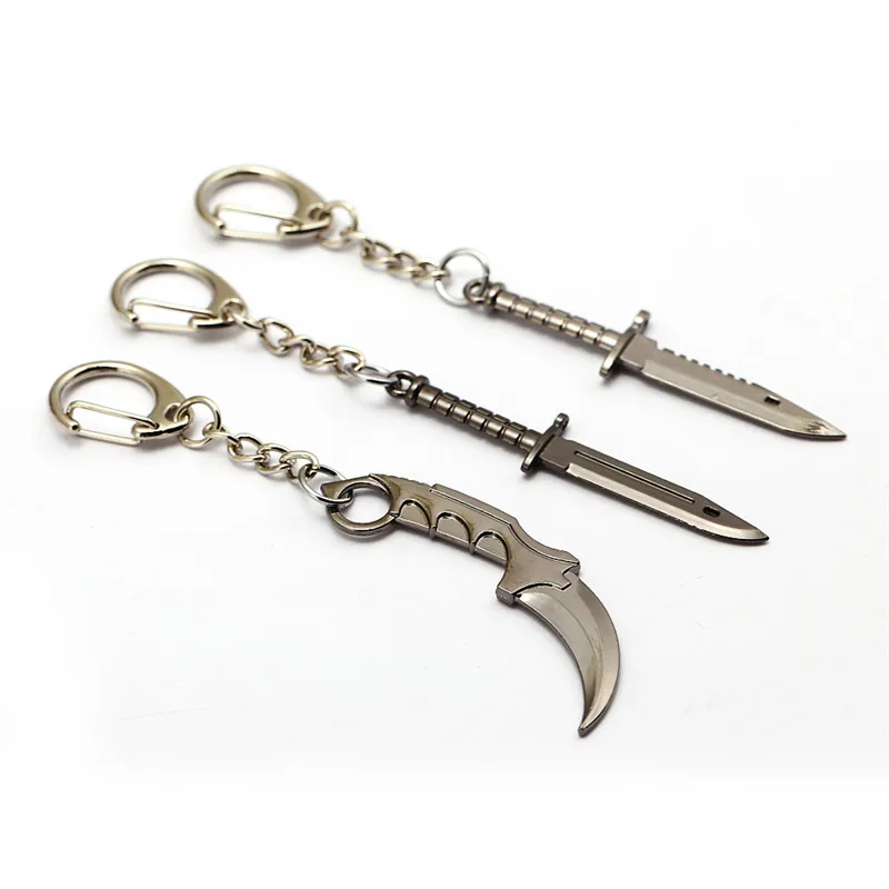 

HSIC Game CSGO Counter Keychain Karambit M9 Dagger Claw Knife Key Ring Holder Strange Things Anime Accessories Gifts HC12786
