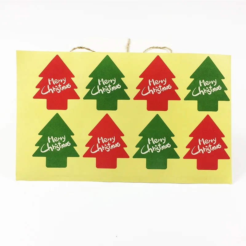 80 шт. Рождественская елка дизайн посылка уплотнения Вышивка крестом пакет этикетка DIY Multifunction Подарочный стикер