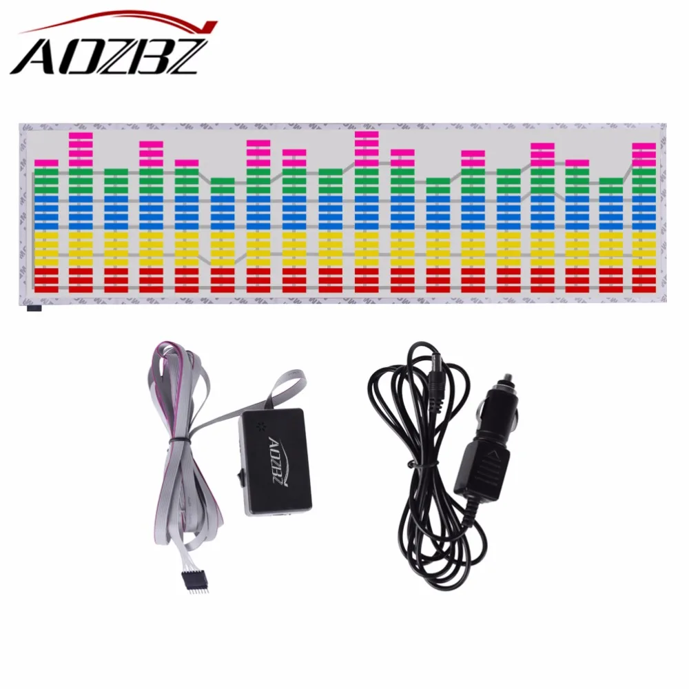 AOZBZ Car styling Car Decorative Music Rhythm Lamp Sticker LED Flash Light Colourful Sound