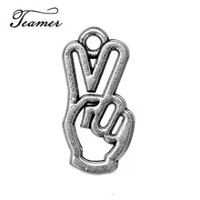 Teamer 15 pccs/комплект тибетского серебра цвет знак мира ручной Подвески Аксессуары для DIY ожерелье/браслет