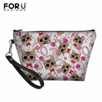 

FORUDESIGNS Lovely Cat Cosmetic Women Make up bags Wash Bags Travel Accessories Box Organizer Travel Make Up Case Makeup Bag