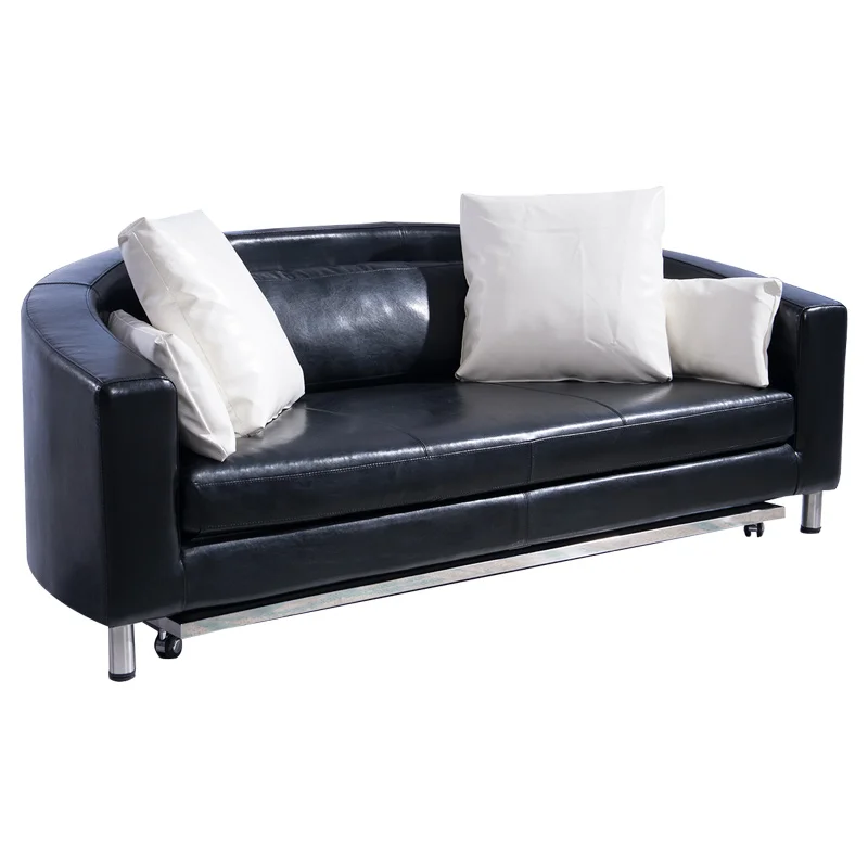 Cama Dobrável de madeira sofá de Couro/sofá cama da mobília Do Quarto