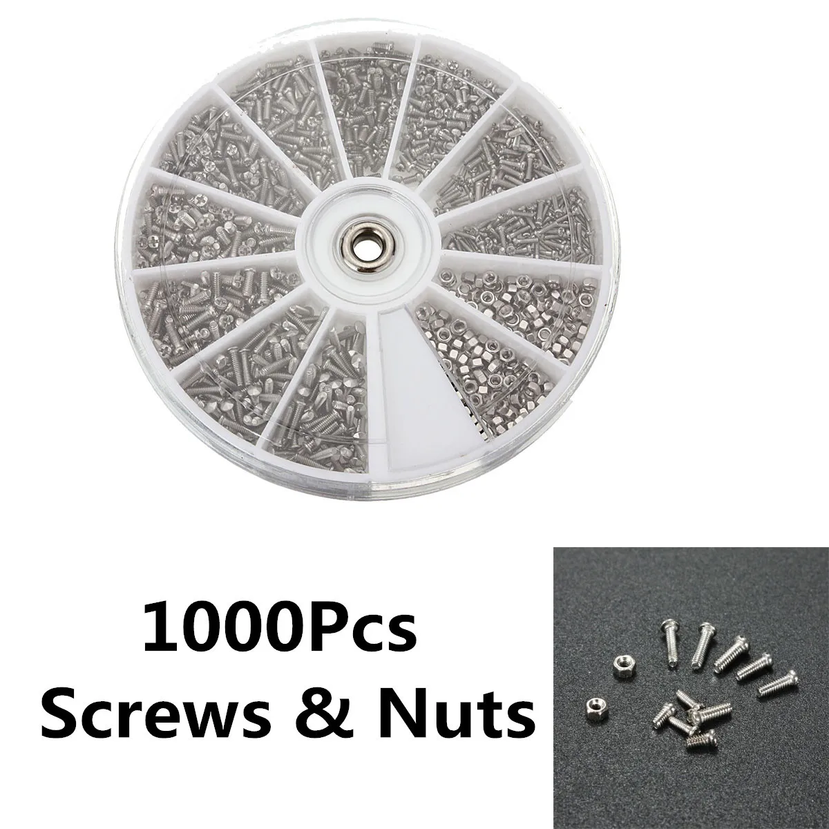 

1000pcs Watch Eyeglass Sun Glasses Nose Pads Screws Nut Assortment Kit Set Repair Accessory Optical Tool Kit
