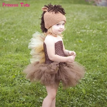 Коричневое платье-пачка с лошадью; милое платье для девочек из тюля с изображением пони; Детский костюм на Хэллоуин для девочек; платье для дня рождения; детская одежда