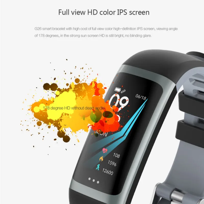 

BALIGHT G26 Color Screen Smart Bracelet IP67 Waterproof Multi-motion Mode Heart Rate Blood Pressure Monitoring Smart Watch