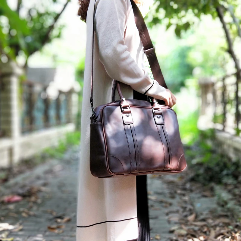 

Fashion Women Leather Handbag Horizontal Literary Big A4 Docoment Shoulder Bags Dress OL Fashion Casual Briefcase