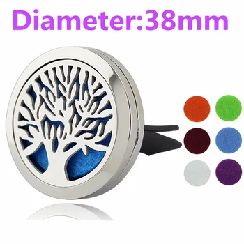 

38mm Magnet Diffuser Stainless Steel Car Aroma Locket Free Pads Essential Oil Car Diffuser Lockets With 6 Pads