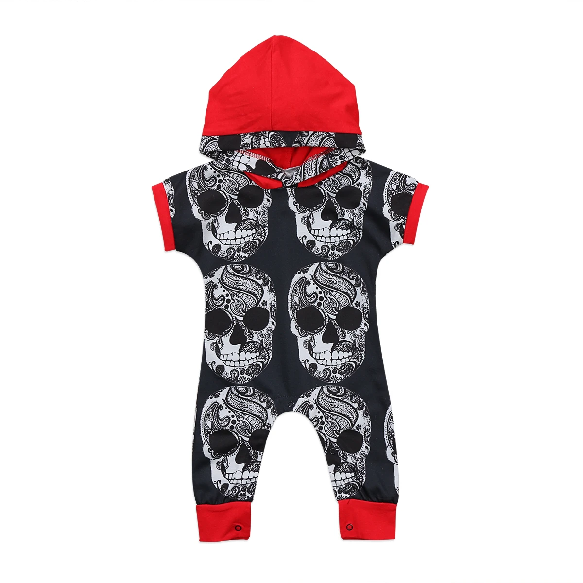 Baby Clothing Cool Toddler Baby Boy Skull Print Short sleeve Hooded