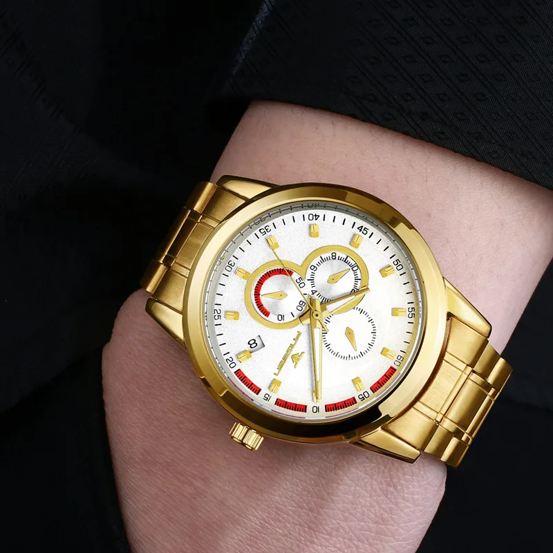 Men's Hollow Mechanical Watch Business Waterproof Calendar Gold Watch Waterproof Pointer Couple Watches ZF9772