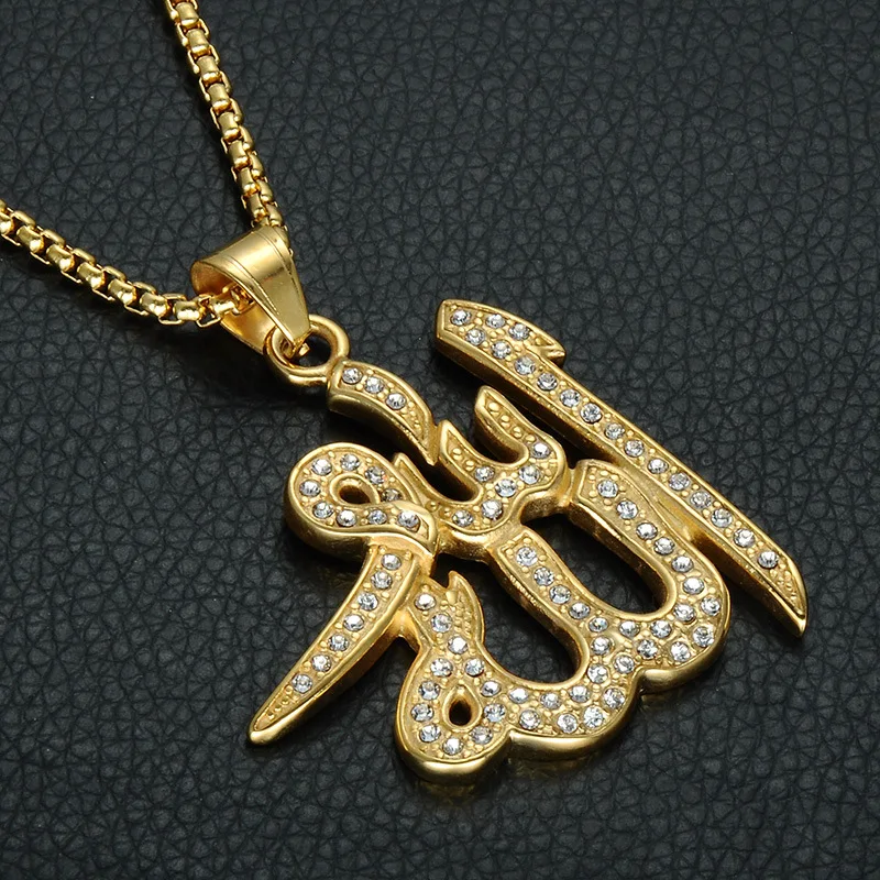 Нержавеющая сталь Кристалл Для мужчин Исламская Jewellery Iced Out мусульманских