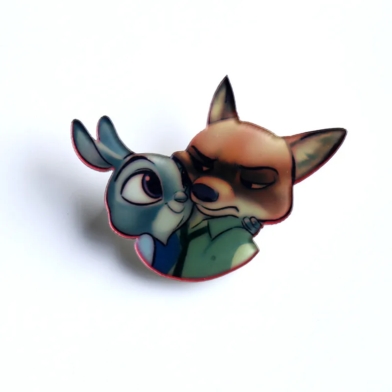 Nengdou Y35 fox badges cartoon pin acrylic badges kawaii harajuku pins for children rabbit icon animal brooches kids gift - Цвет: Y35-14