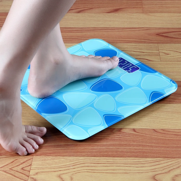 Новое Поступление Синие бытовые напольные весы Электронные цифровые весы для ванной ЖК-дисплей тела весы 180 кг = 400lb