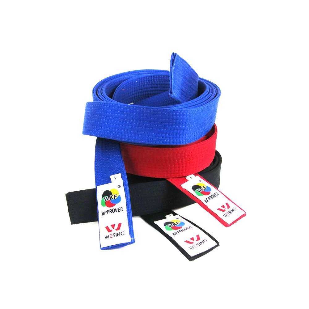 Wesing пояс для каратэ одобрено WKF использовать karate Uniform 100% хлопок черный красный