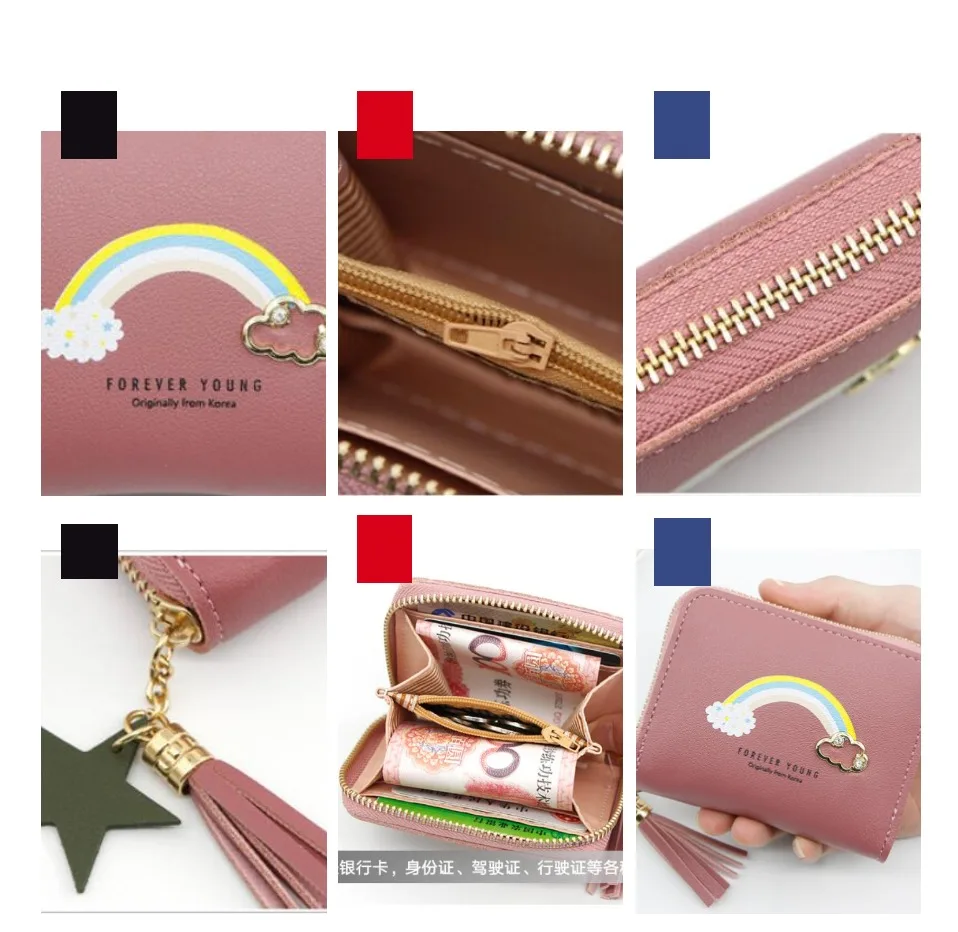 Purses woman wallet leather PU short small wallets female purse luxury brand red pink purses monederos para mujer cartera