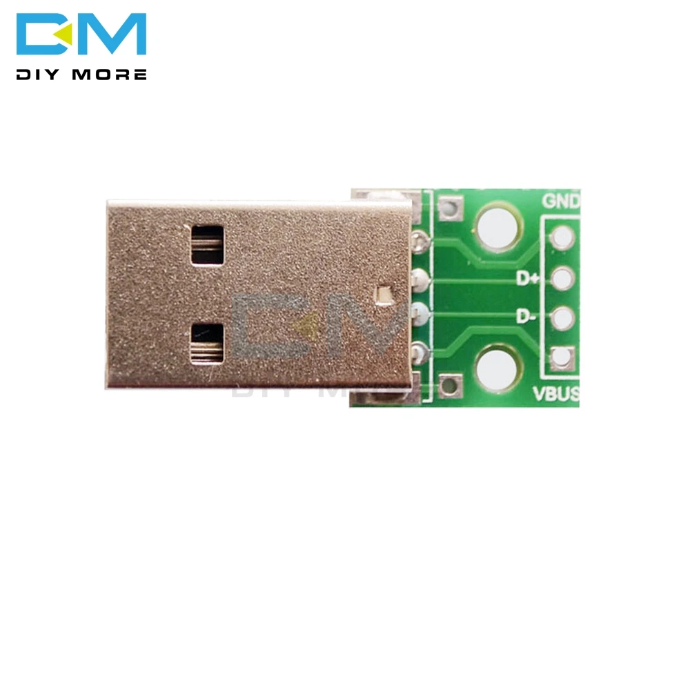 

10pcs USB to DIP Adapter Converter 4 pin for 2.54mm PCB Board Power Supply DIY Adapter Plate Welded Male Phone Power Cable
