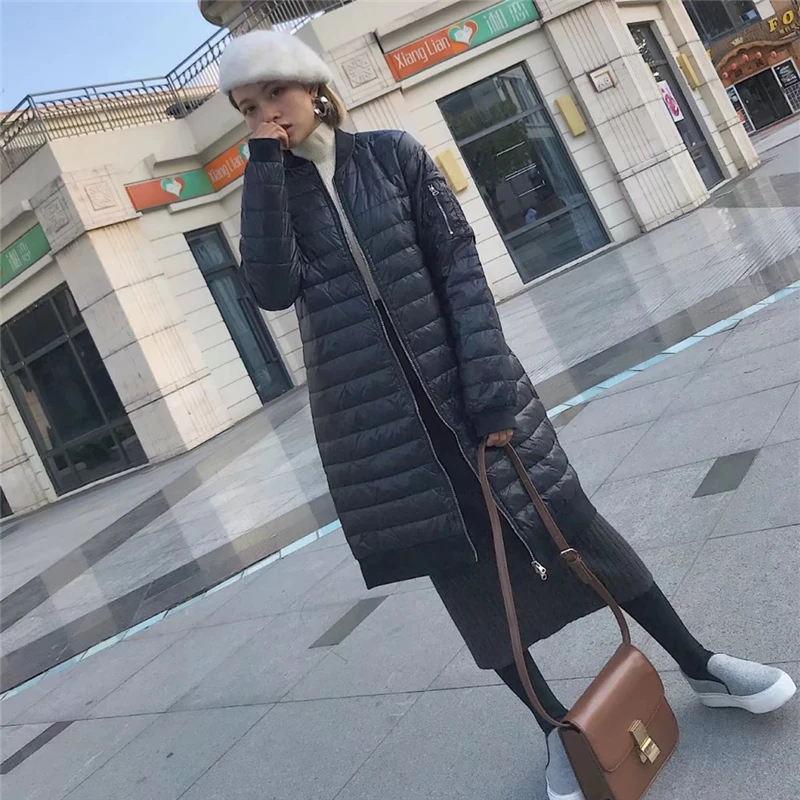 Le Ultra Chaud Base Long Mince Black De À D'hiver Haute Lumière Vers Manteau Qualité Lâche Veste Noir Bas vent Femme 2018 Parkas Coupe EWYHID29