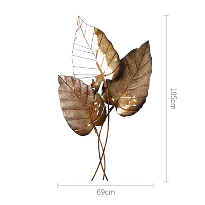 Европейские Кованые настенные украшения в виде листьев, украшения для дома, гостиной, крыльца, настенный металлический декор настенной росписи - Цвет: style3