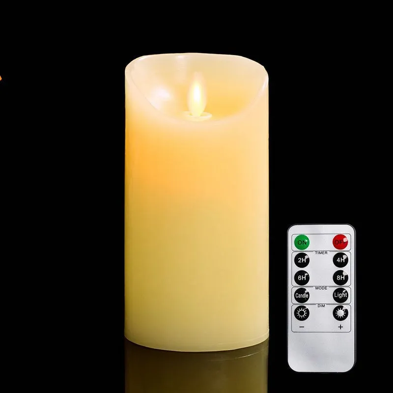 15cm(H) Flickering Flameless Pillar LED Candle Lights Remote controlled