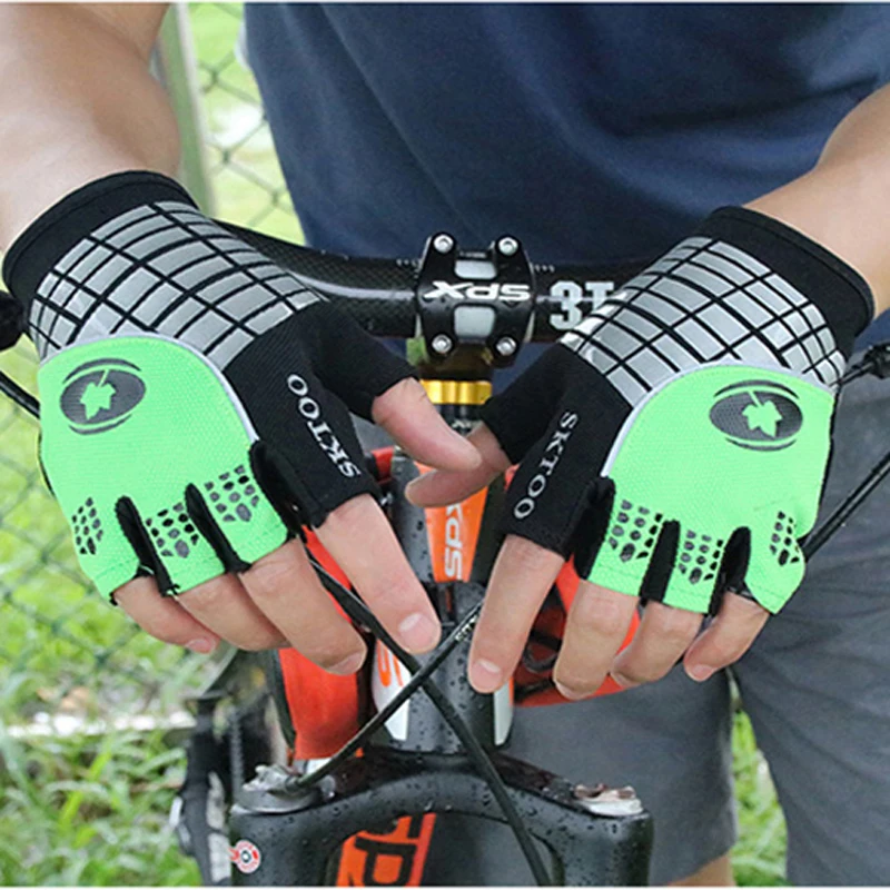 Летние велосипедные перчатки с полупальцами для горной дороги MTB воздухопроницаемые велосипедные перчатки спортивные светоотражающие велосипедные перчатки