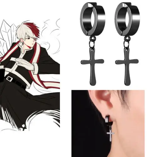 My Hero Academy Shoto Todoroki черная металлическая для серег Ушная шпилька косплей реквизит