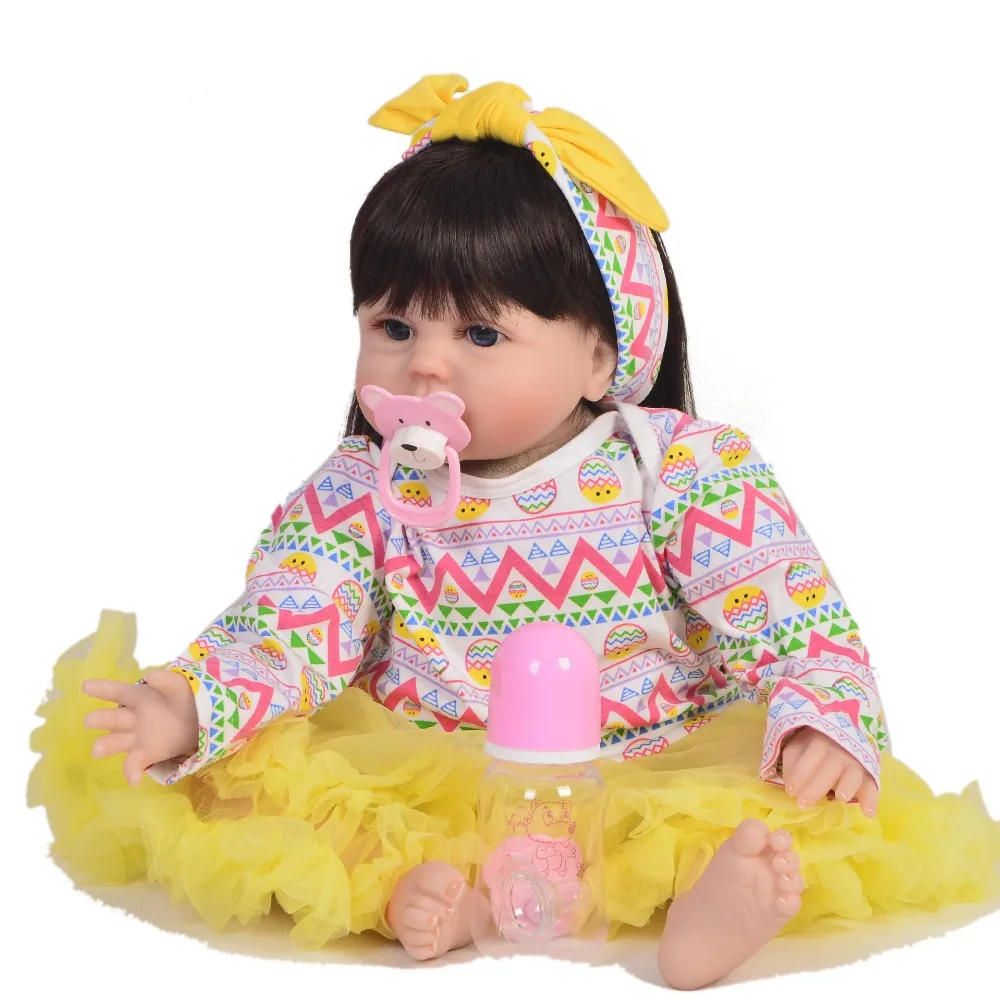 

55cm handmade doll Silicone Doll Reborn Baby 22" Toy For baby Newborn new design Gift For Child Bedtime Early Education