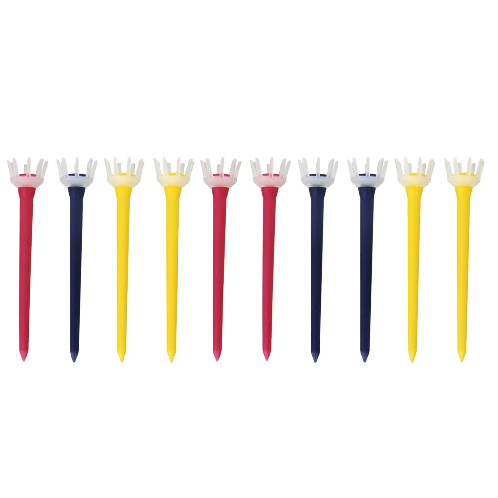 MagiDeal 10 Pieces 80/60mm PE Plastic Golf Tee Tees Club Accessories Ball Nails Holders Golf Ball Nail Holder 