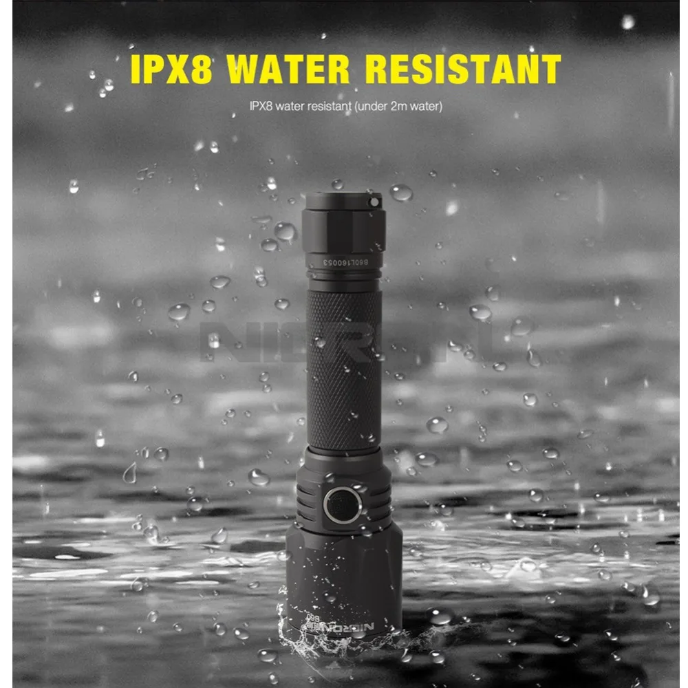 NICRON 9 Вт Светодиодный светильник портативный Водонепроницаемый IPX8 супер высокая яркость 450LM светодиодный USB Перезаряжаемый фонарь B60