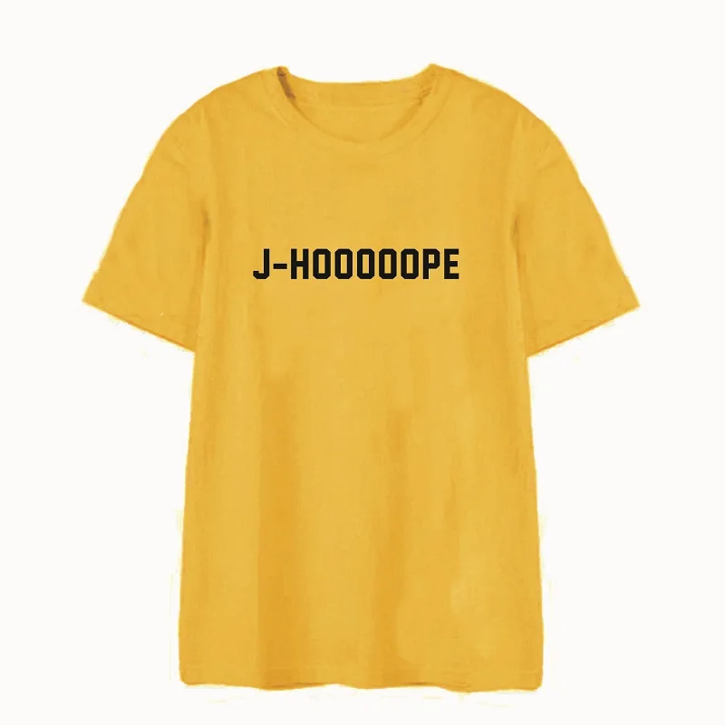 BANGTAN JHOPE J-HOOOOOPE футболка для женщин Топ Женская мода футболка с коротким рукавом Tumblr повседневная с буквенным принтом плюс размер футболка