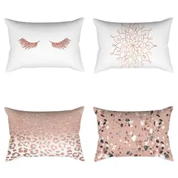 30*50 см розовое золото розовый минималистский Лен Хлопок Чехлы для подушек чехол украшение дома из полиэстера спальня декоративные диван