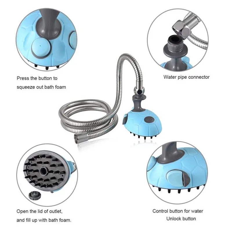 Многофункциональная насадка для душа для собак и кошек, распылитель воды для домашних животных, очищающее устройство для купания, массажное устройство для домашних животных, дропшиппинг