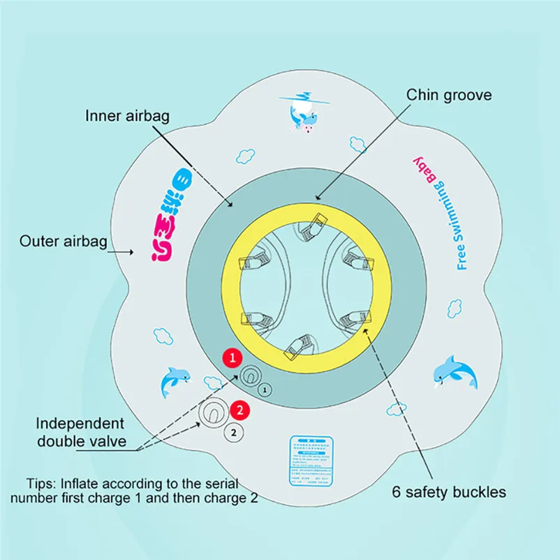 Kids Baby Inflatable Swimming rings summer cute Float Trainer Children Waist Pool Float Ring Pool water sports #4S04 (5)