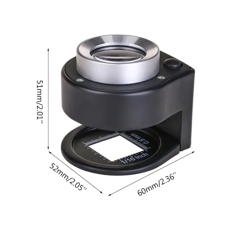 

30X Magnifier Metal Folding Cloth Linen Microscope Loupe with 3LED & 3UV Light