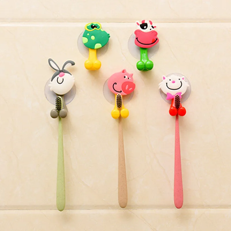 Multifunctional Cute Cartoon Animal Suction Cup Toothbrush Holder Hooks Bathroom Accessories 24 Colors Hot Sale Multifunctional Cute Cartoon Animal Suction Cup Toothbrush Holder Hooks Bathroom Accessories 24 Colors Hot Sale