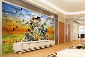 

Custom Digital Print Wallpaper 3D Stereo African Animal World Living Room Bedroom Background Wall Decoration Mural Wallpaper
