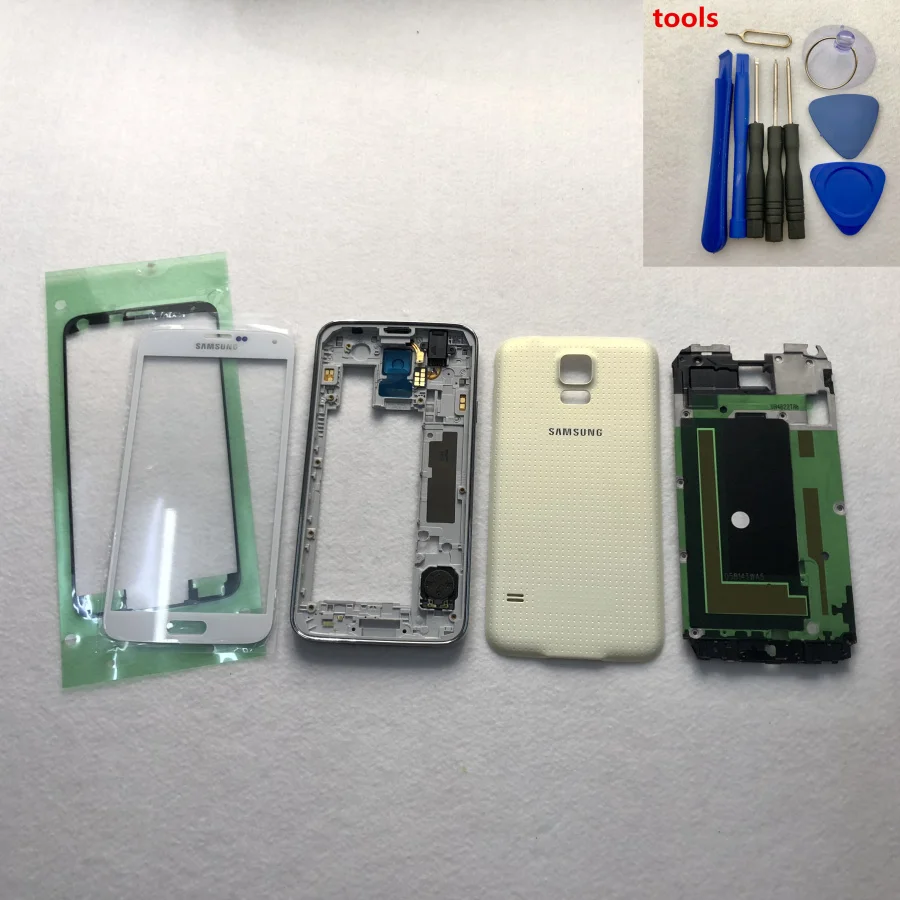 Чехол для Samsung Galaxy S5 i9600 G900F полноразмерный корпус средняя рамка Крышка