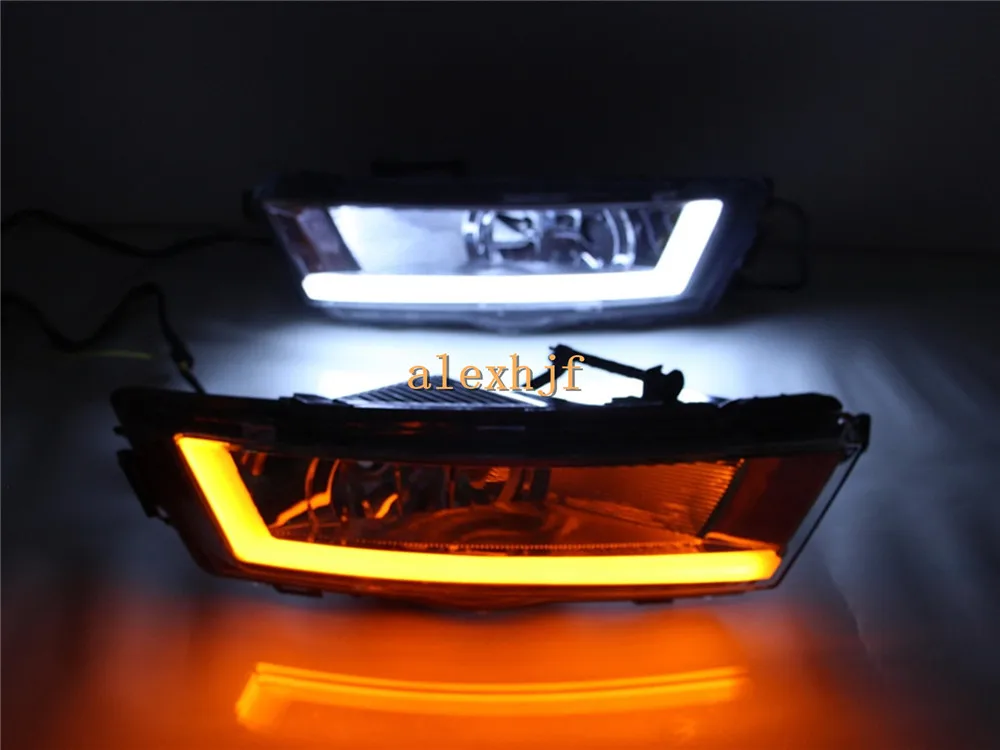 July King светодиодный светильник, направляющие дневные ходовые огни DRL, светодиодный комплект противотуманных фар, чехол для Skoda Rapid 2013~, замена 1:1