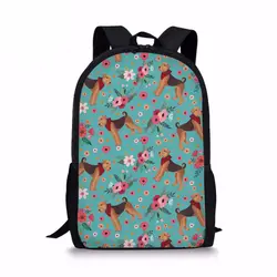 Индивидуальные, школьные сумки для детей девочек Эрдельтерьер печати плечо рюкзак с мягкой спинкой для студенток в стиле преппи Bookbag