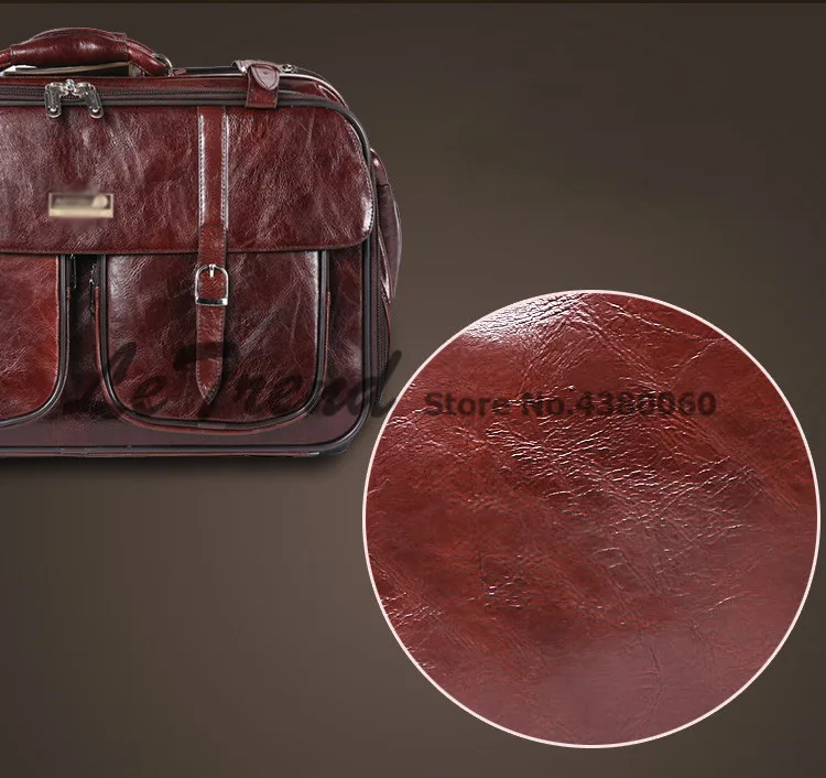 PU бизнес мужская деловая дорожная сумка Многофункциональный чемодан кожаная переноска Женская тележка для багажа на колесах Сумка-интернат багажник